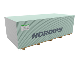 PŁYTA GIPSOWO-KARTONOWA 12,5x1200x2600 mm TYP H2 Norgips GKBi zielona