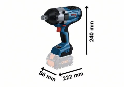 KLUCZ UDAROWY AKUMULATOROWY 3/4'' GDS 18V-1050H 2*8.0AH BOSCH