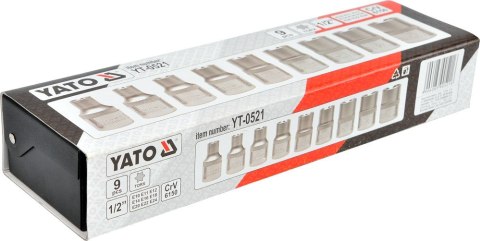 KLUCZE NASADOWE TORX E10-24 ZESTAW 9-SZTUKOWY YATO