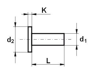 NIT ALUMINIOWY PEŁNY Z ŁBEM WALCOWYM 4.0*14 MM UN