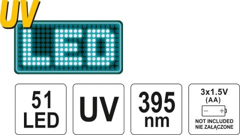 ZESTAW LATARKA UV 51 LED I OKULARY YATO