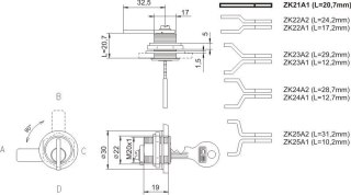 ZAMEK KASETOWY CHROMOWANY ZK-21 LOB