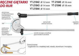 GIĘTARKA DO RUR 18MM YATO