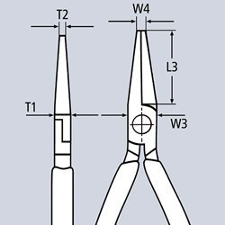 SZCZYPCE PŁASKIE MONTAŻOWE Z PROFILEM POPRZECZNYM 280MM KNIPEX