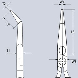 SZCZYPCE PŁASKIE MONTAŻOWE Z PROFILEM POPRZECZNYM WYG.280MM KNIPEX