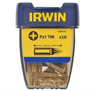 GROT TYPU POZIDRIV TIN-TYTANOWY 1/4' 25MM KOMPLET 10 SZT PZ1 IRWIN