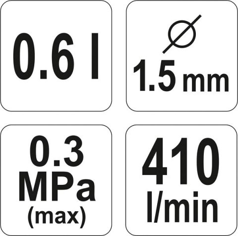 PISTOLET LAKIERNICZY HVLP 0.6L 1.5MM YATO