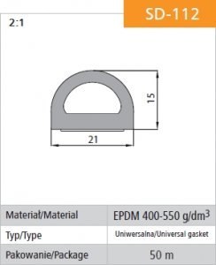 USZCZELKA SAMOPRZYLEPNA CZARNA SD-112-0 21*15MM MB STOMIL