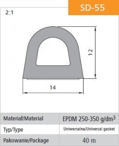 USZCZELKA SAMOPRZYLEPNA CZARNA SD-55/4-0 DGP 14*12 MB STOMIL