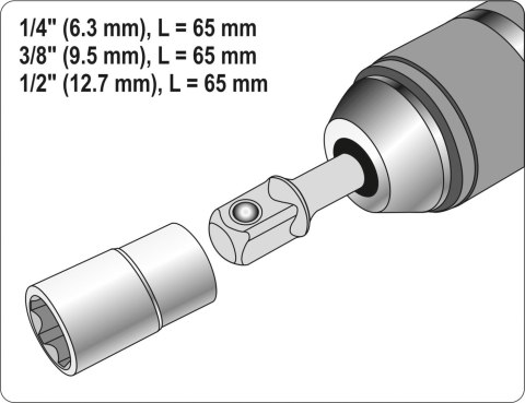 ADAPTER SDS PLUS DO NASADEK 1/4'', 3/8'', 1/2'' YATO