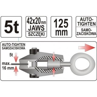 KLAMRA BLACHARSKA SAMOZACISKOWA 125MM 5 TON YATO