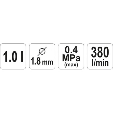 PISTOLET LAKIERNICZY Z DOLNYM ZBIORNIKIEM 1L 1,8M YATO PISTOLET LAKIERNICZY Z DOLNYM ZBIORNIKIEM 1L 1,8M YATO