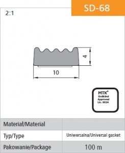 USZCZELKA SAMOPRZYLEPNA CZARNA D-68/4-0 10*4MM MB STOMIL