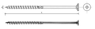 WKRĘT DO DREWNA Z ŁBEM STOŻKOWYM NA TORX 8*260MM T40 UN