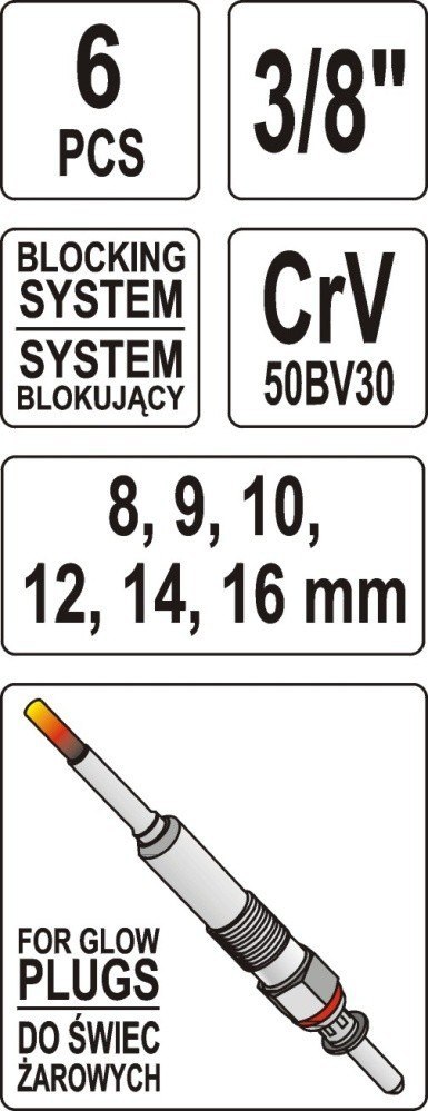 KLUCZE DO ŚWIEC ŻAROWYCH YATO