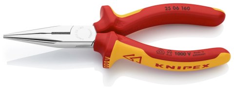 SZCZYPCE TNĄCE PÓŁOKRĄGŁE PROSTE IZOLOWANE 160MM KNIPEX