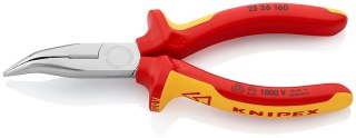 SZCZYPCE TNĄCE PÓŁOKRĄGŁE WYGIĘTE IZOLOWANE 160MM KNIPEX