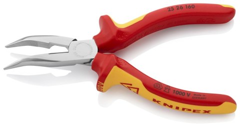 SZCZYPCE TNĄCE PÓŁOKRĄGŁE WYGIĘTE IZOLOWANE 160MM KNIPEX