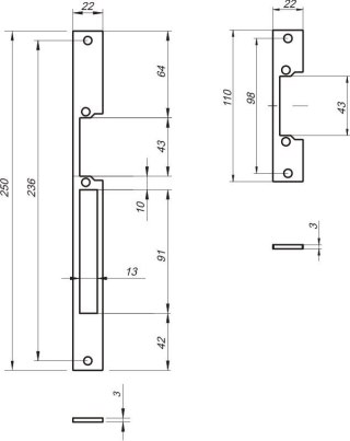 ZACZEP PŁASKI DO ELEKTROZACZEPU RE41B SZEROKOŚĆ 22MM MODEL B LOB