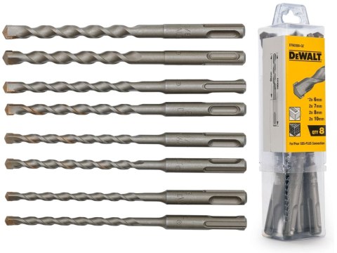 ZESTAW WIERTEŁ SDS+ 8-ELEMENTOWY: 2* 6,7,8,10*160MM DEWALT