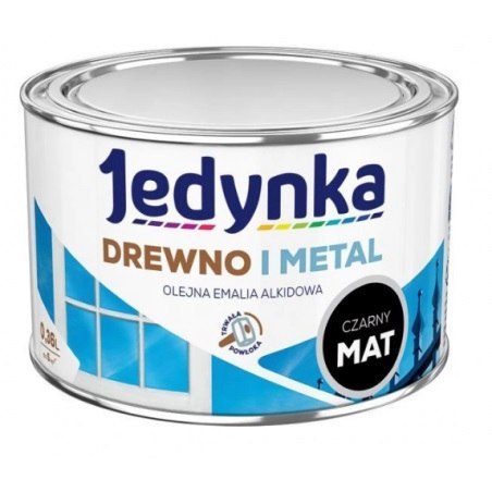 EMALIA ALKIDOWA DO DREWNA I METALU CZARNY MAT 0,9L JEDYNKA