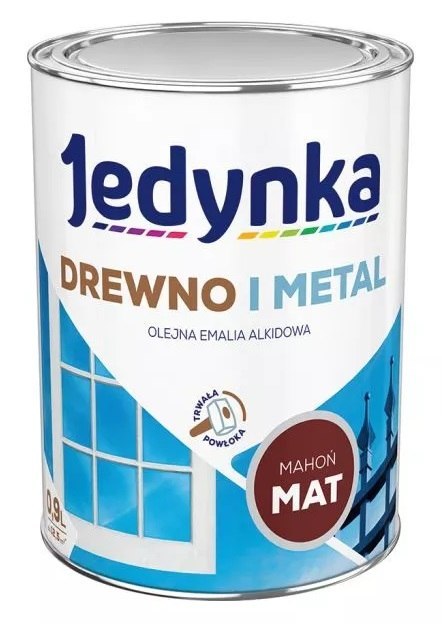 EMALIA ALKIDOWA DO DREWNA I METALU MAHOŃ 0,9L JEDYNKA