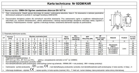 OGNIWO ZBIORCZE 18 GM94 G4 WLL2.5T UN