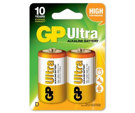 BATERIA ULTRA+ ALKALINE LR20 1.5V 2SZ GP BATTERY