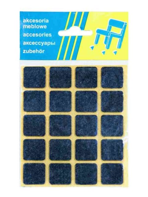 PODKŁADKA FILCOWA BLISTER BRĄZOWA 20*20MM - 20SZT UN