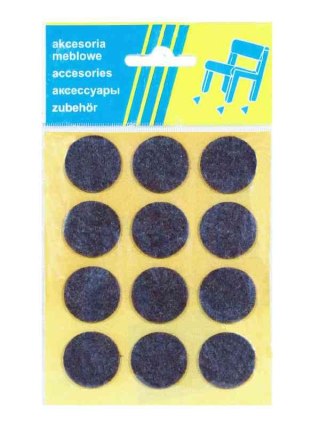 PODKŁADKA FILCOWA BLISTER CZARNA FI 25MM - 12SZT UN