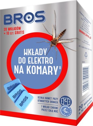 WKŁADY. DO ELEKTROFUMIGATOR NA KOMARY 20SZT. BROS