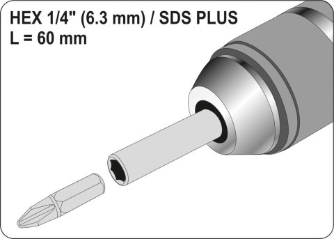 ADAPTER SDS PLUS DO BITÓW 1/4 YATO