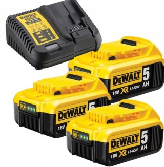 ŁADOWARKA WIELONAPIĘCIOWA XR 3 AKUMULATORY 5.0 AH DEWALT