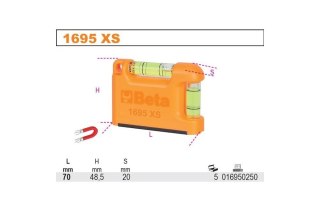 POZIOMNICA KIESZONKOWA MINI 2 LIBELKI, MAGNETYCZNA PODSTAWA BETA