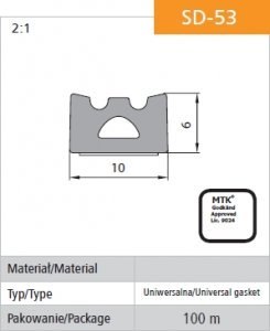 USZCZELKA SAMOPRZYLEPNA CZARNA SD-53/4-0 10*6 MB STOMIL