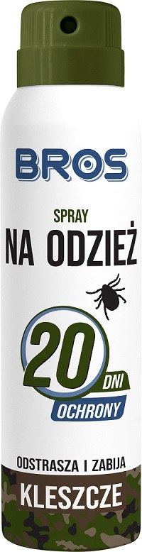 ODSTRASZA I ZABIJA KLESZCZE 120/90ML - SPRAY NA ODZIEŻ BROS