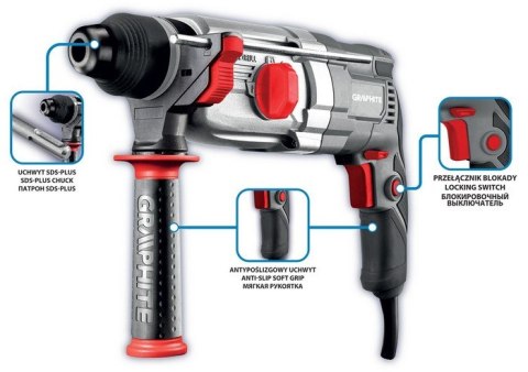 MŁOTOWIERTARKA SDS+ 900W WALIZKA GRAPHITE