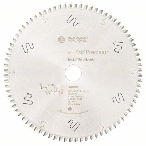 PIŁA TARCZOWA TOP PRECISION BEST FOR MULTI MATERIA 254*30/80 BOSCH