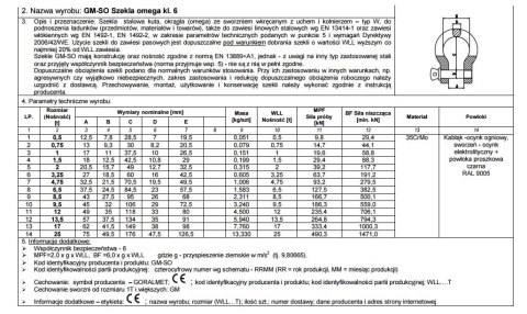 SZEKLA OMEGA KL.6 GM-SO 0.5T WLL UN