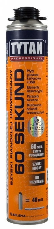 TYTAN PIANOKLEJ UNIWERSALNY PISTOLETOWY 60 SEKUND 750ML TYTAN