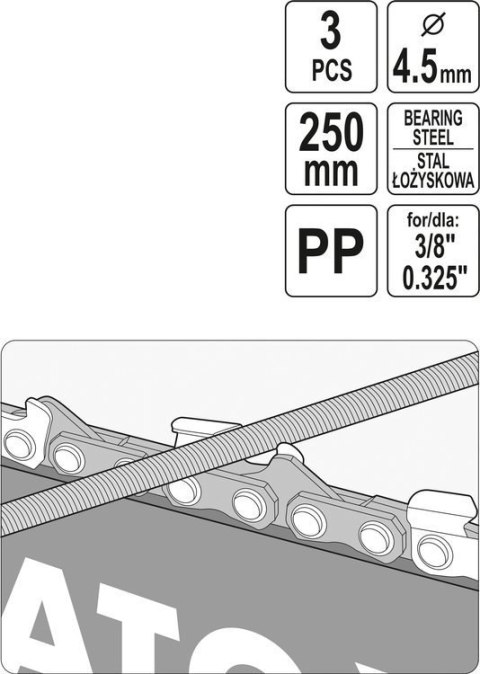 PROWADNIK Z PILNIKIEM DO OSTRZENIA ŁAŃCUCHÓW 4.5MM YATO