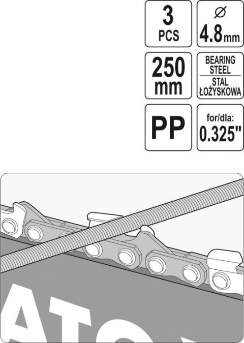 PROWADNIK Z PILNIKIEM DO OSTRZENIA ŁAŃCUCHÓW 4.8MM YATO