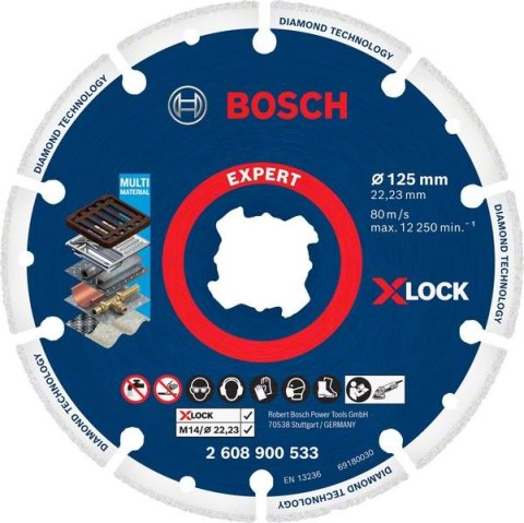 TARCZA DO METALU DIAMENTOWA X-LOCK 125MM BOSCH