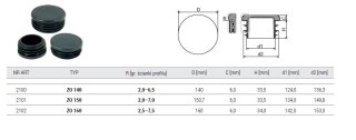 ZAŚLEPKA OKRĄGŁA ZO 140MM 2100 UN