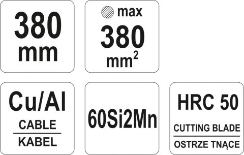 NOŻYCE ZAPADKOWE DO KABLI 380MM L-330 YATO