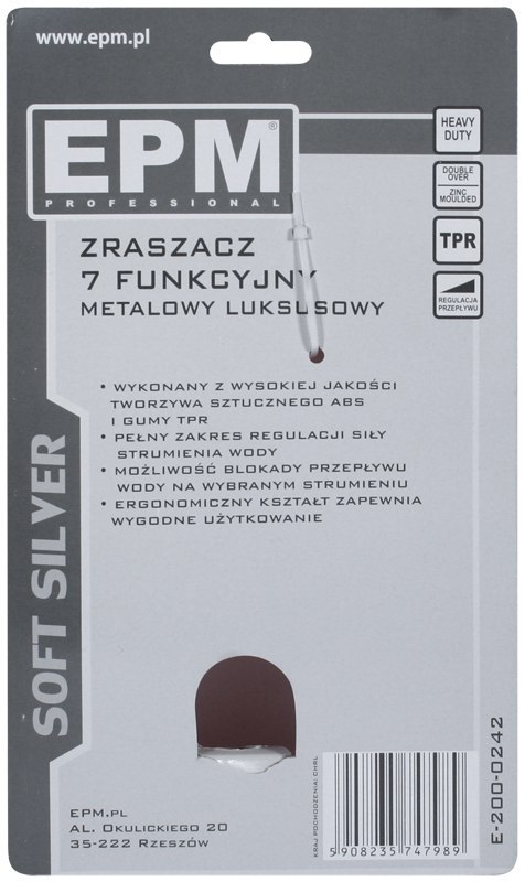 ZRASZACZ PISTOLETOWY 7-FUNKCYJNY SOFT SILVER EPM