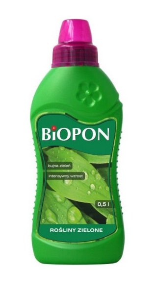 NAWÓZ . - DO ROŚLIN ZIELONYCH PŁYN 0.5L BIOPON