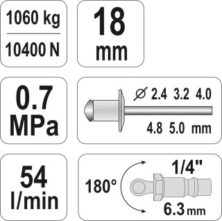 NITOWNICA PNEUMATYCZNA 2,4-5,0MM YATO