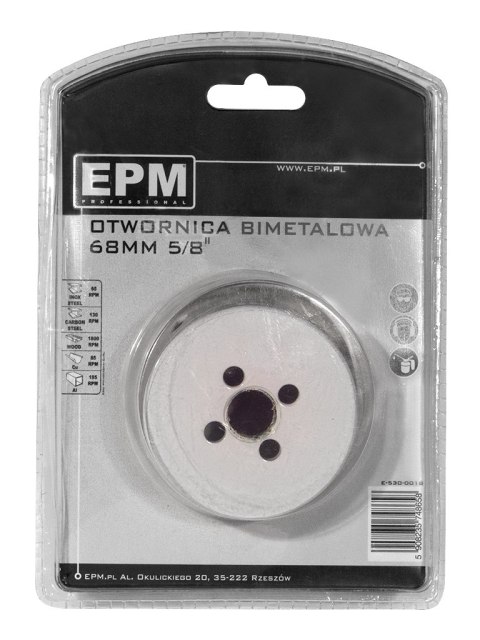 OTWORNICA BI-METALOWA 68MM UCHWYT 5/8'' EPM