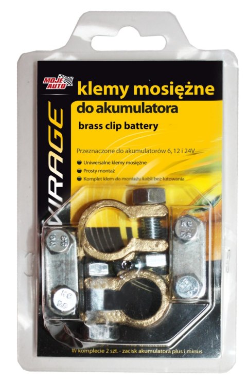 KLEMY MOSIĘŻNE DO AKUMULATORA 2 SZT(+/-) MOJE AUTO VIRAGE